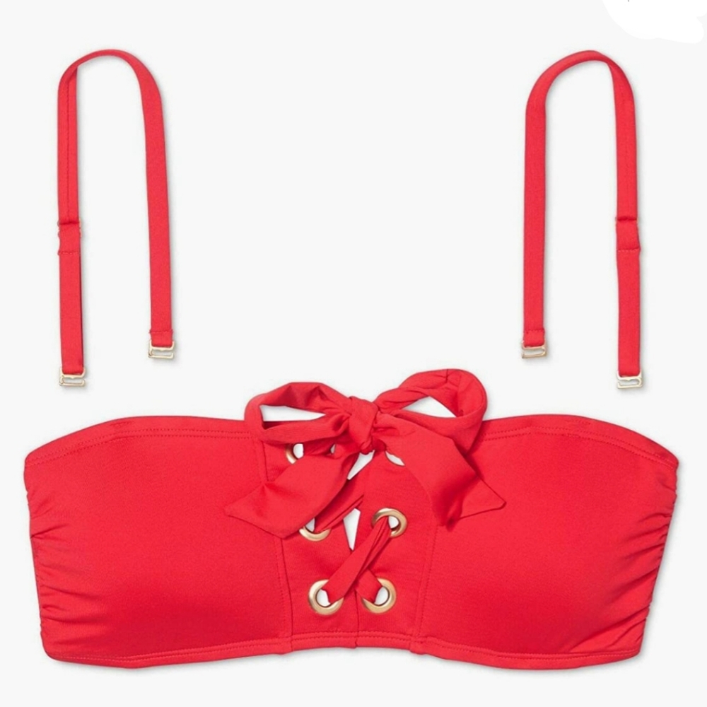 Sunn Lab Swim Bikini Top, Red, XS, L, D/DD, NWT